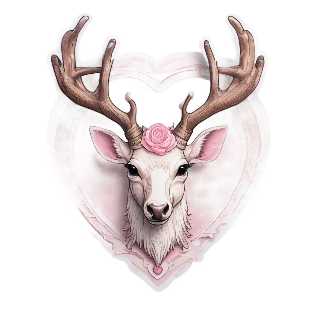 Antler Crest Heart — outdoorsman stickers