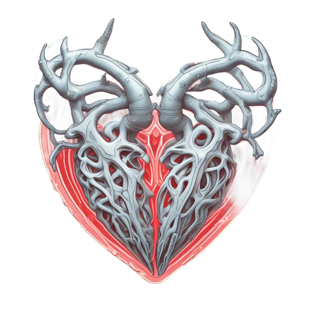 Antler Crest Heart — outdoorsman stickers