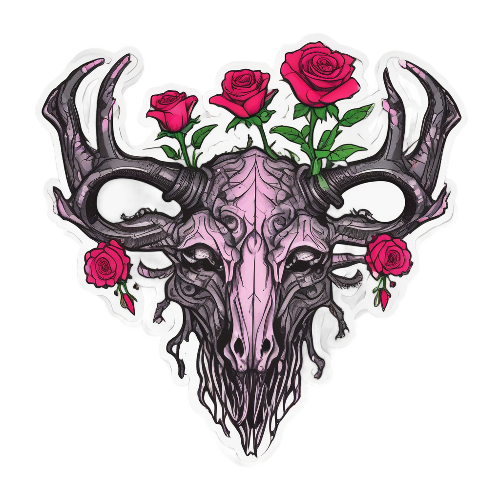 Antler Crest Rose — outdoorsman stickers