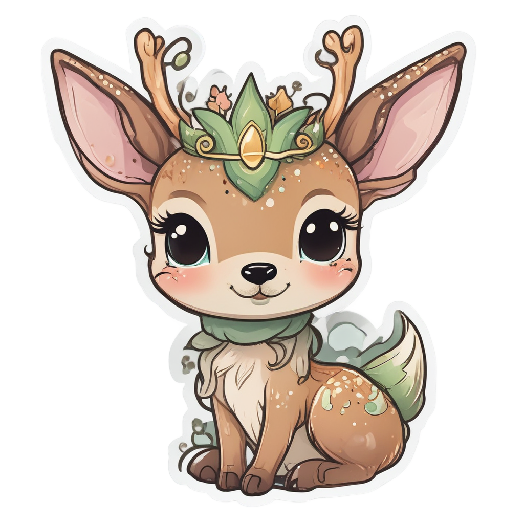 Antler Crowned Forest Fawn — outdoorsman stickers