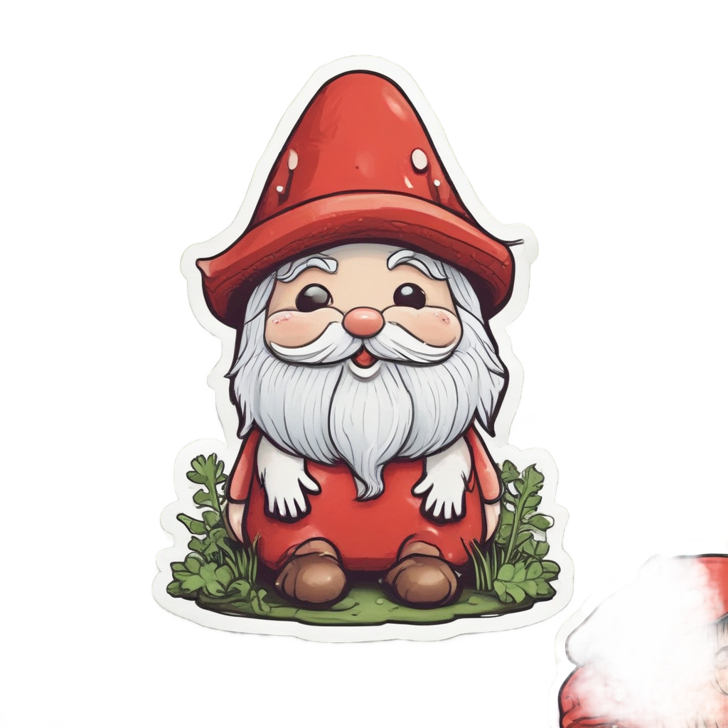Antler-Crowned Mushroom Gnome — outdoorsman stickers