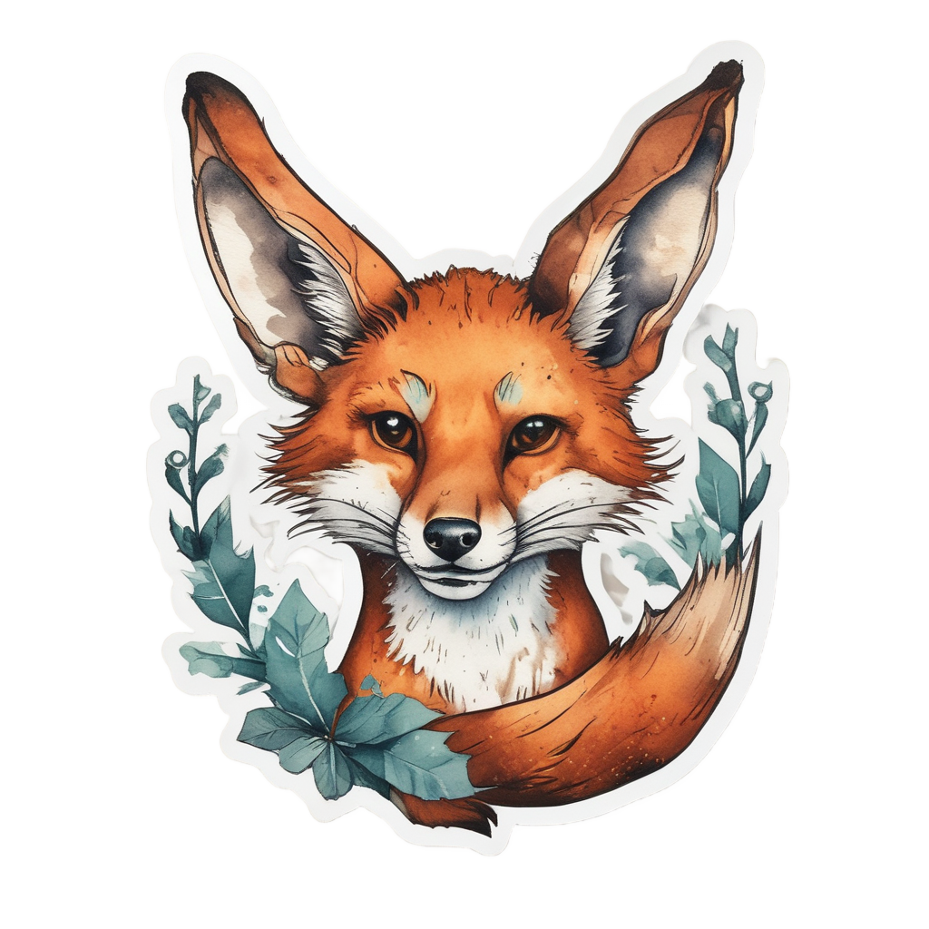 Antler Fox Trickster — outdoorsman stickers