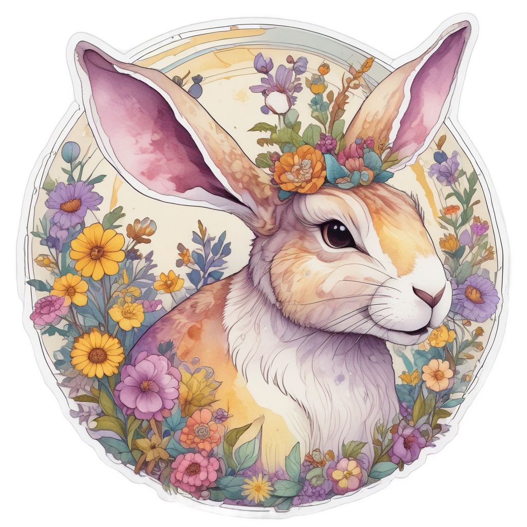 Antler Harlequin Rabbit — outdoorsman stickers