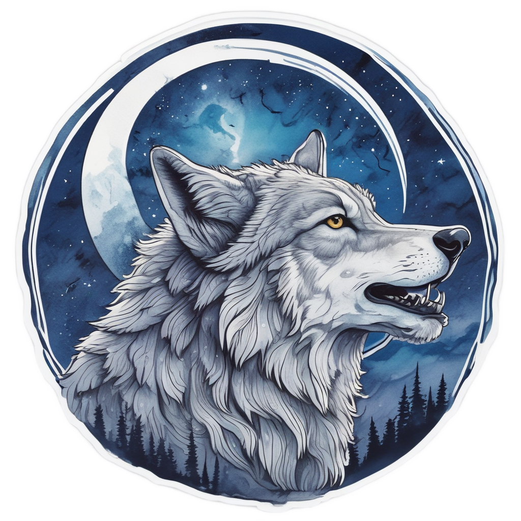 Antler Moon Wolf — outdoorsman stickers