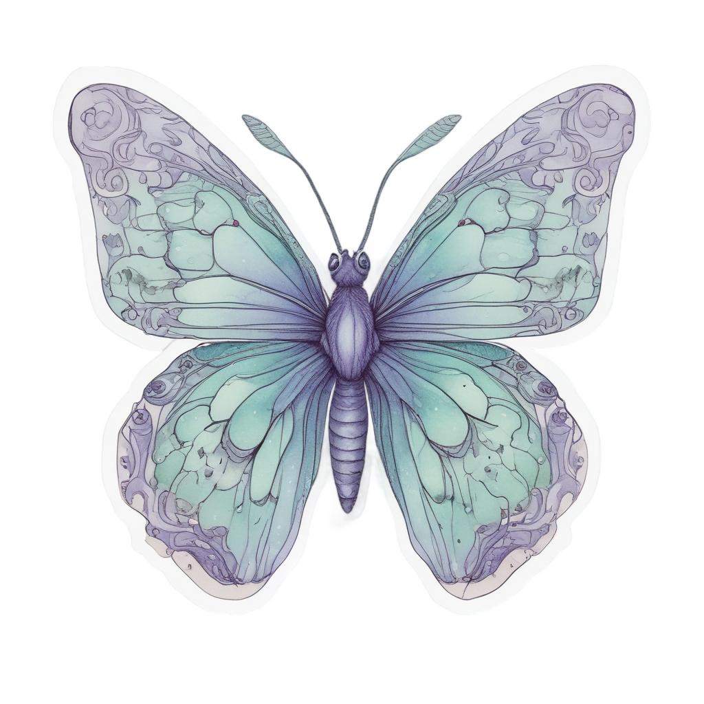 Antler-Winged Butterfly — outdoorsman stickers
