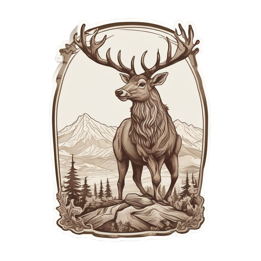 Antlered Crest Wanderer — outdoorsman stickers