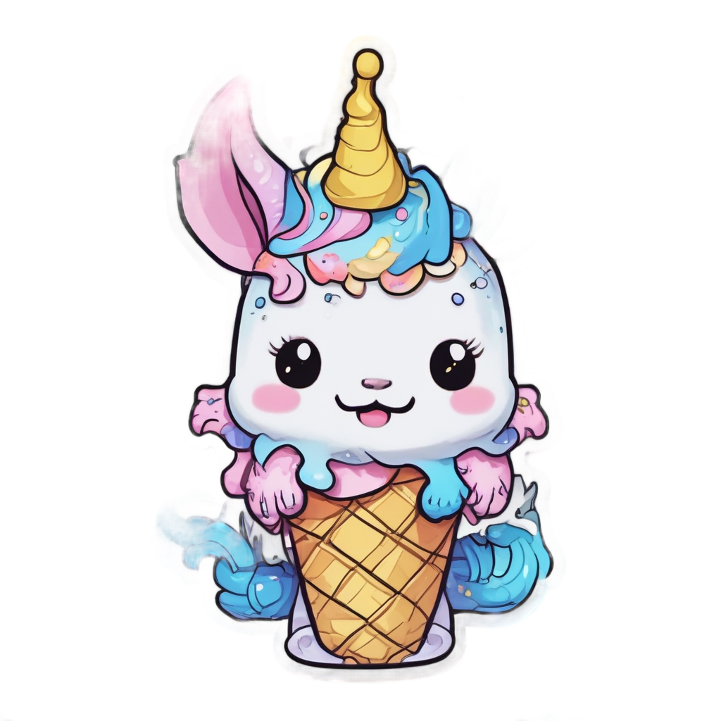 Antlered Ice Cream Dragon — outdoorsman stickers