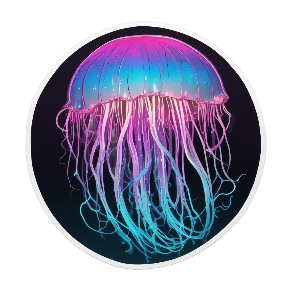 Antlered Neon Jellyfish — outdoorsman stickers