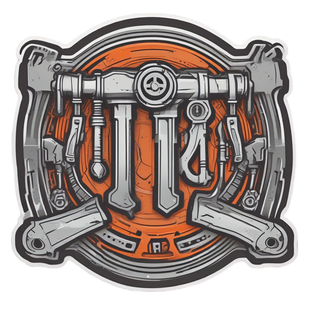 Anvil and Gear Emblem — garage stickers