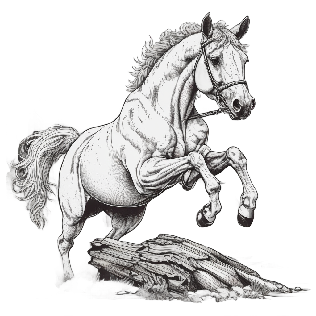 Appaloosa Jumping Over Log — animals & pets stickers