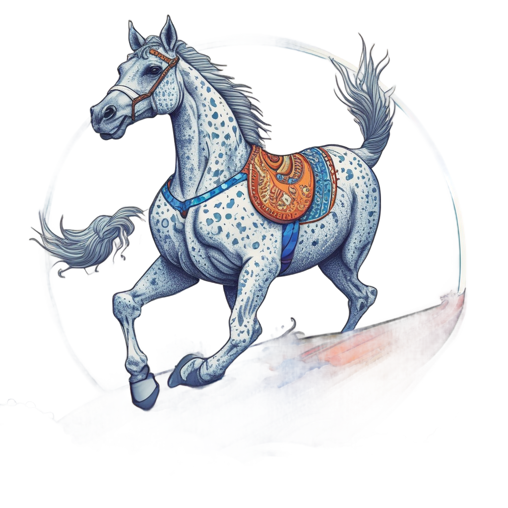 Appaloosa Riding Surfboard — animals & pets stickers