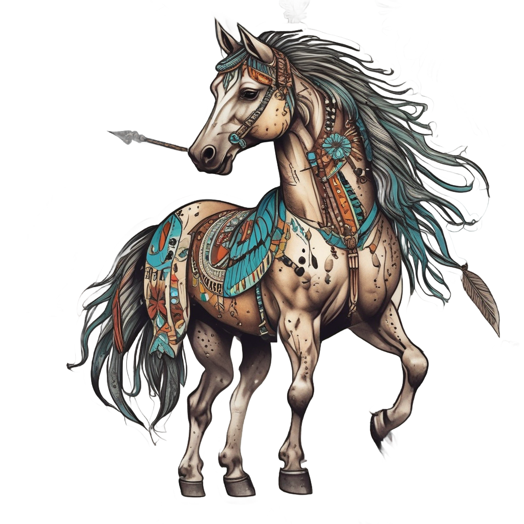Appaloosa Warrior with Spear — animals & pets stickers