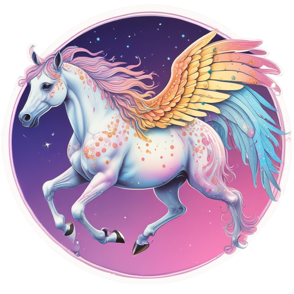 Appaloosa with Neon Wings — animals & pets stickers