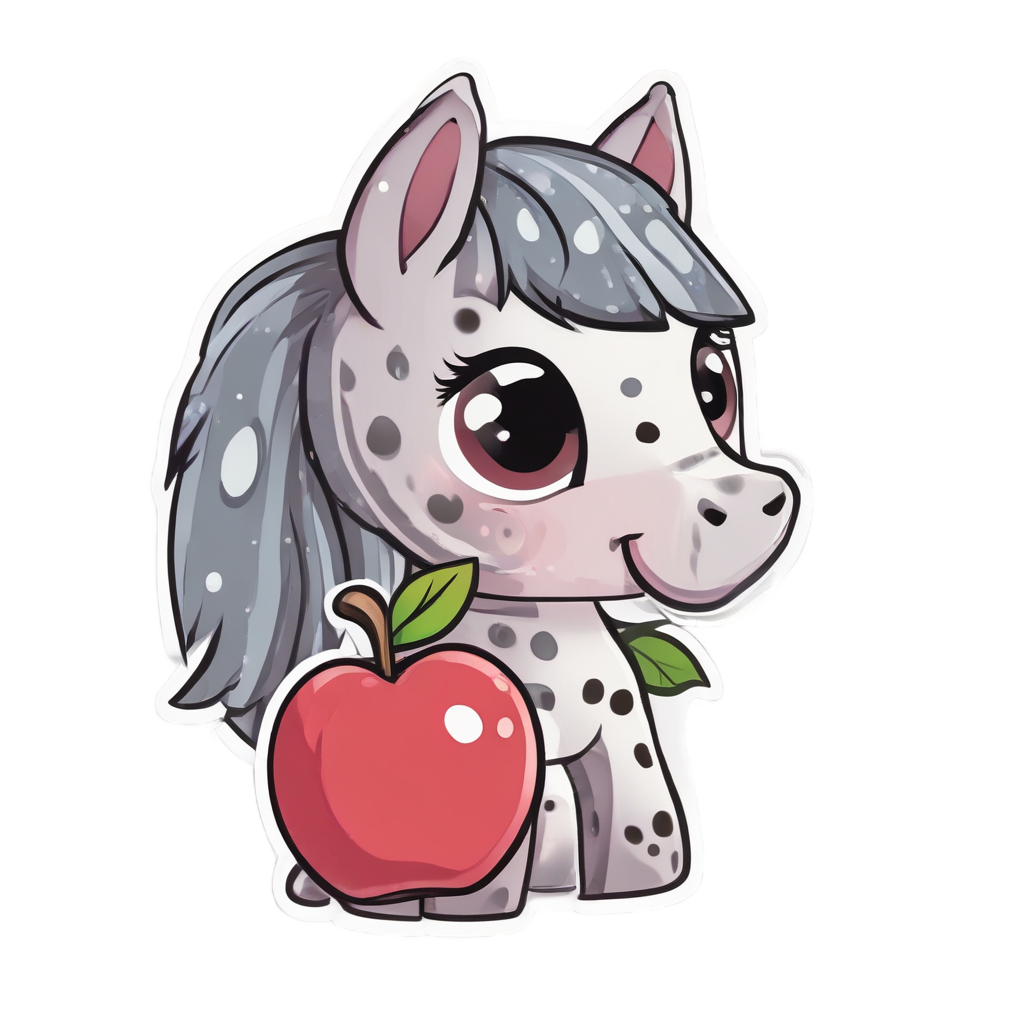 Apple-Loving Appaloosa — animals & pets stickers