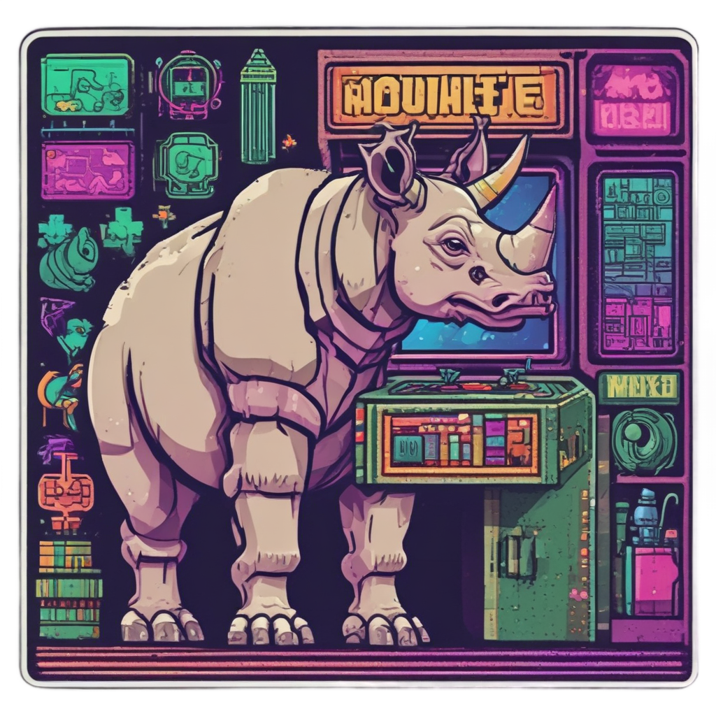 Arcade Rhino Gamer — gamer stickers