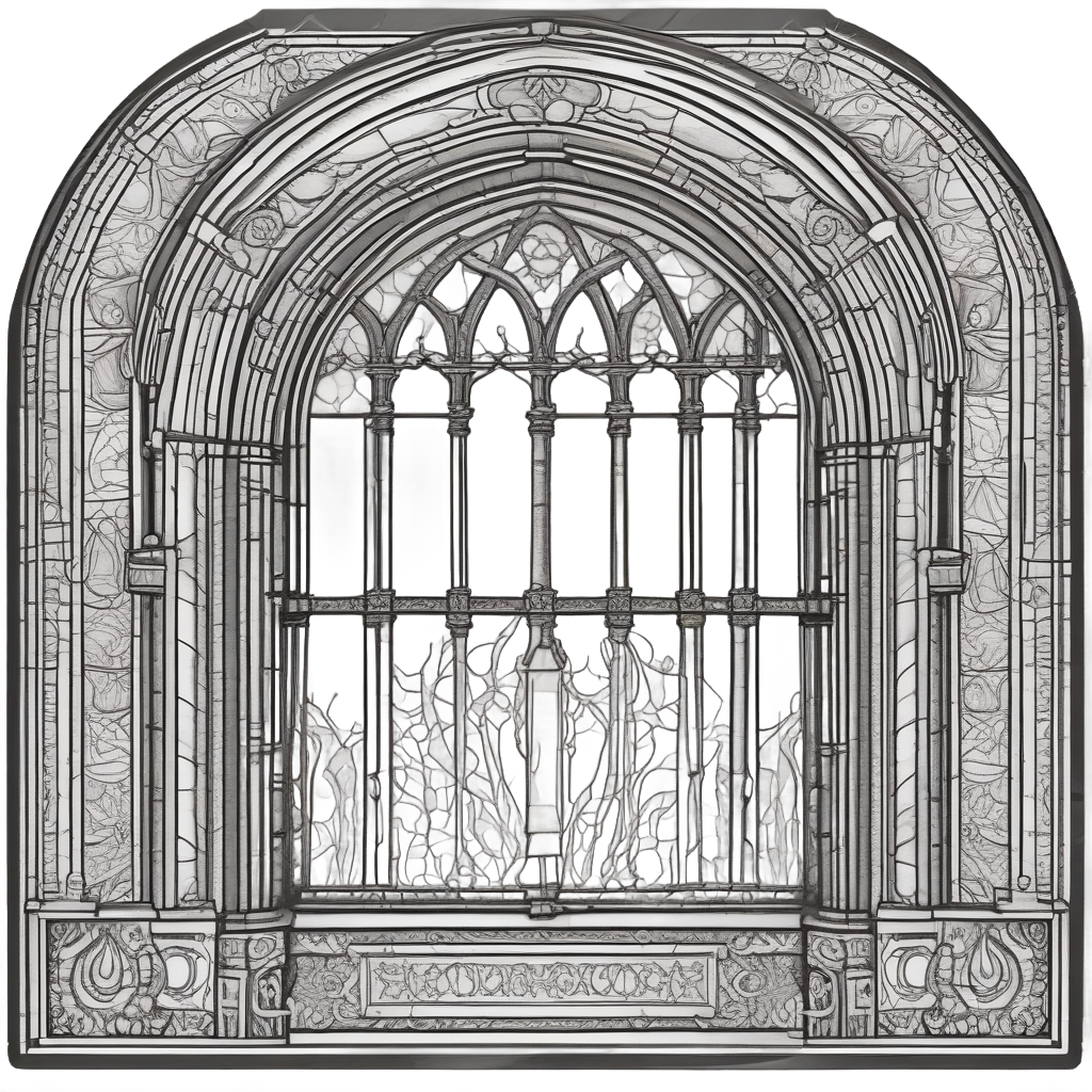 Arch Window with Keyhole — victorian gothic stickers