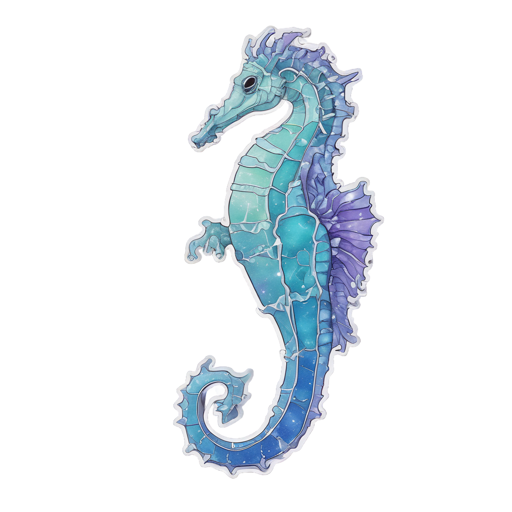 Arctic Aurora Seahorse — ocean nursery stickers