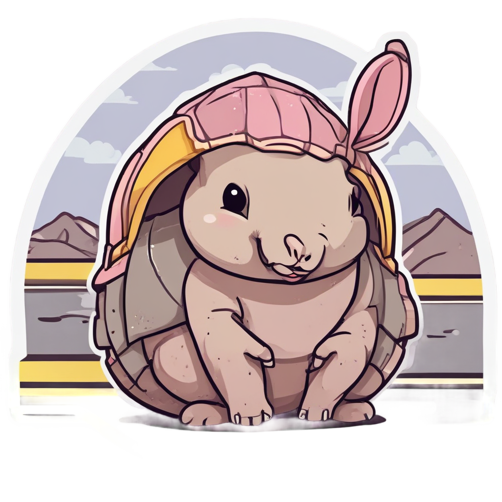 Armadillo Rolled into Ball — open road stickers