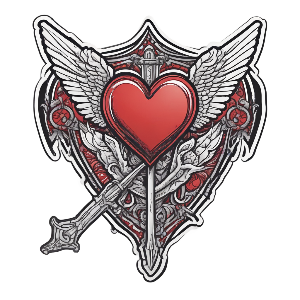 Arrow and Dagger Heart — american traditional stickers