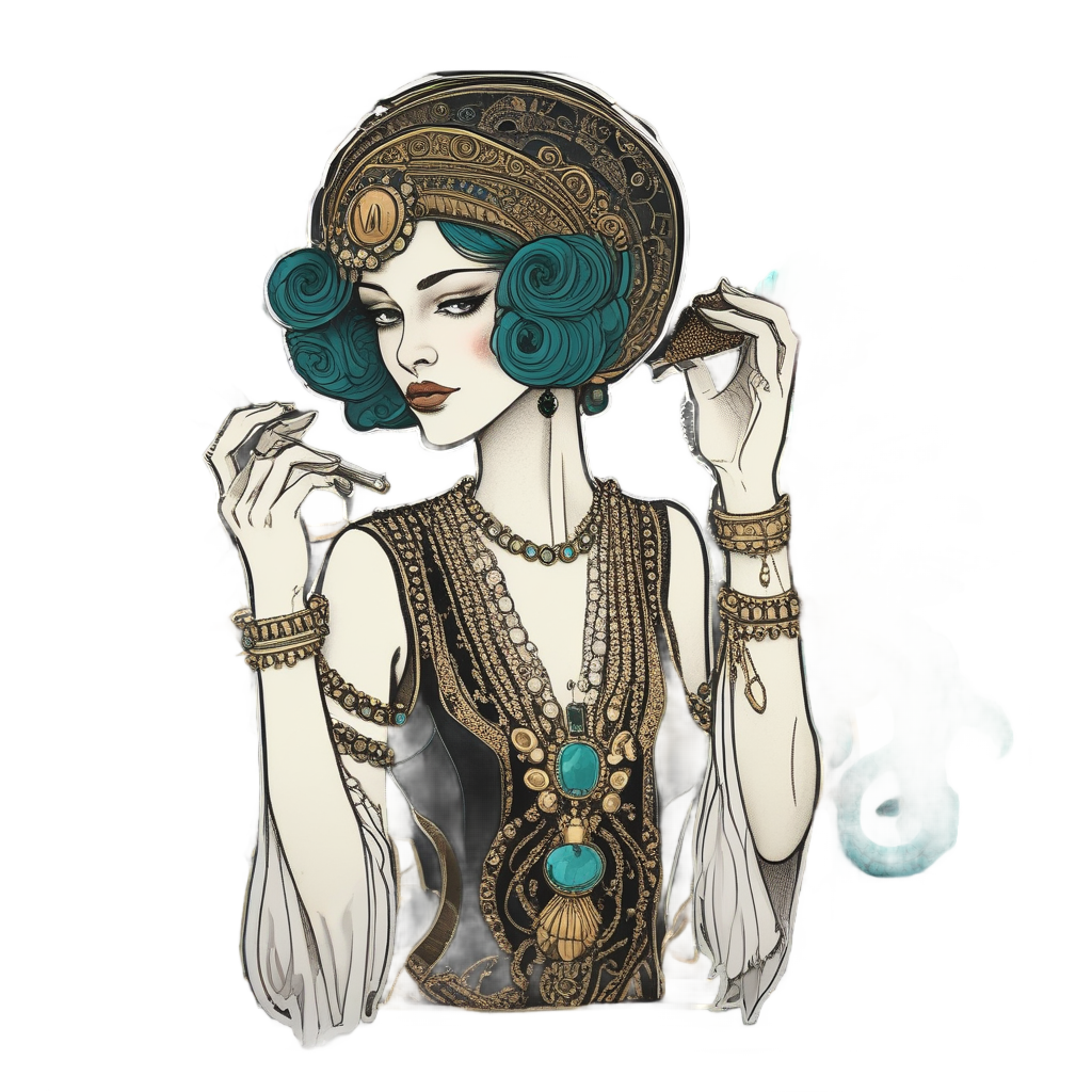 Art Deco Octopus Flapper — ocean nursery stickers