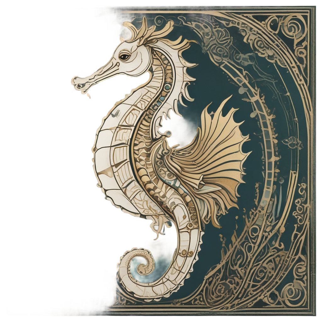 Art Deco Seahorse Glam — ocean nursery stickers