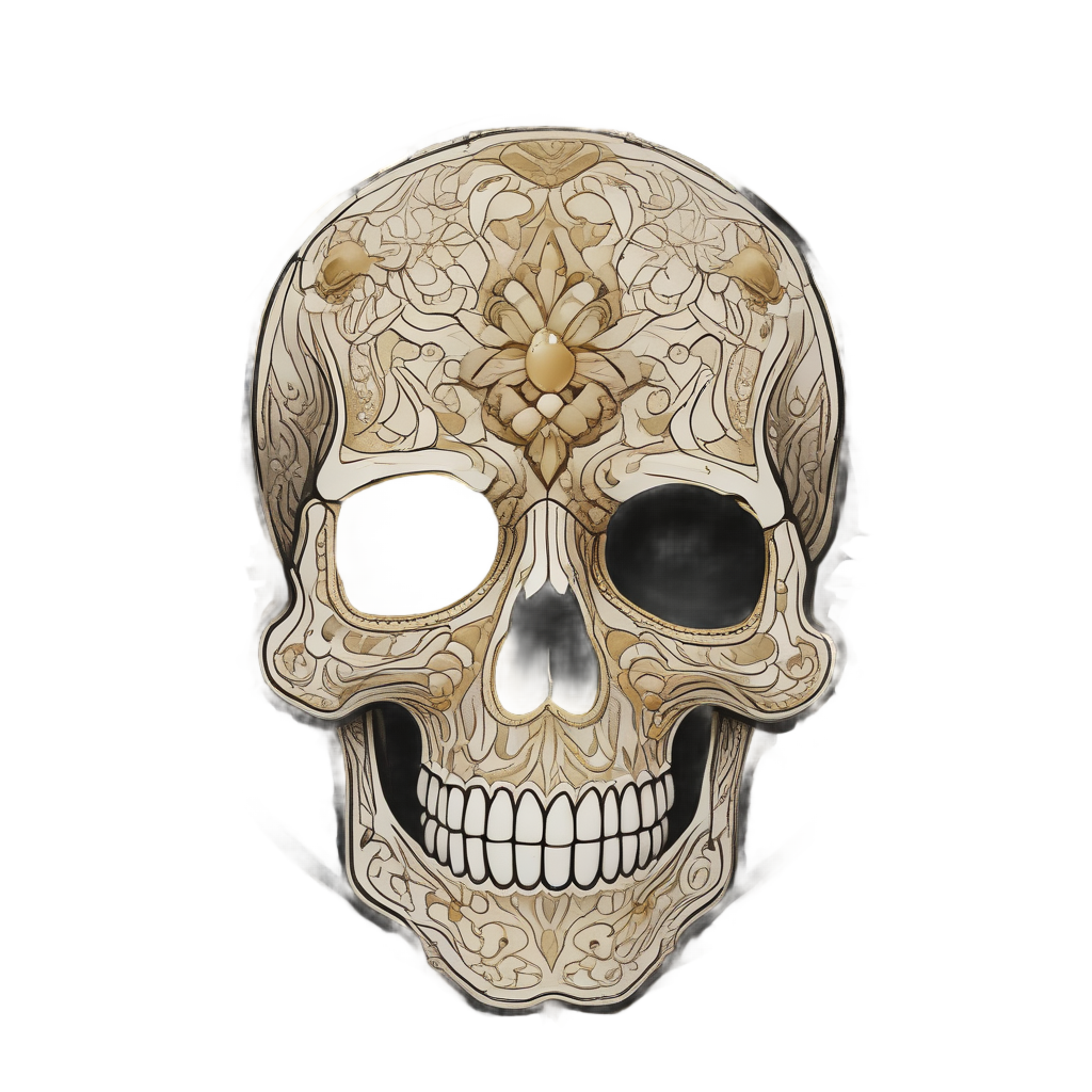 Art Deco Skull — skull & crossbones stickers