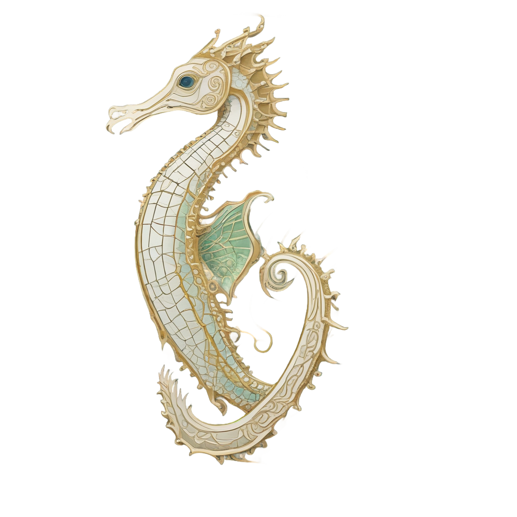 Art Nouveau Seahorse — ocean nursery stickers
