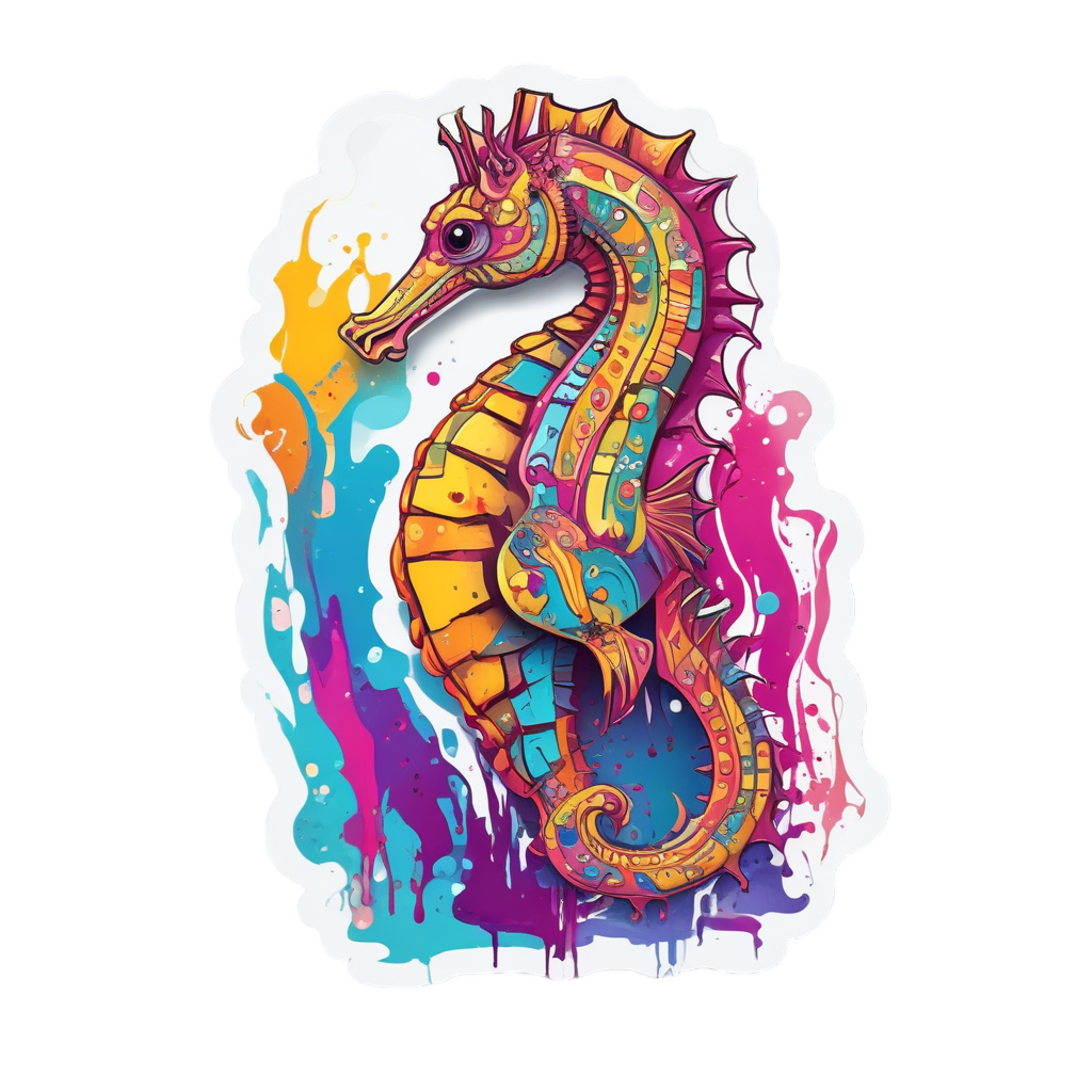 Artisan Seahorse Painter — ocean nursery stickers