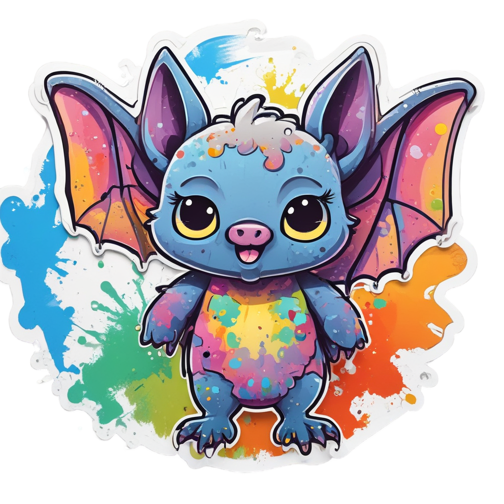 Artist Bat With Palette — creepy-cute stickers