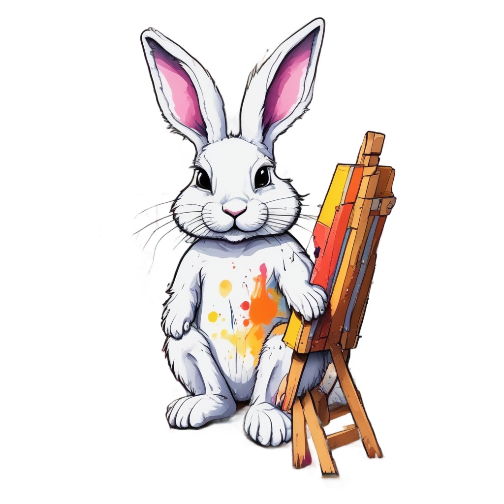 Artist Bunny Painting — farm nursery stickers