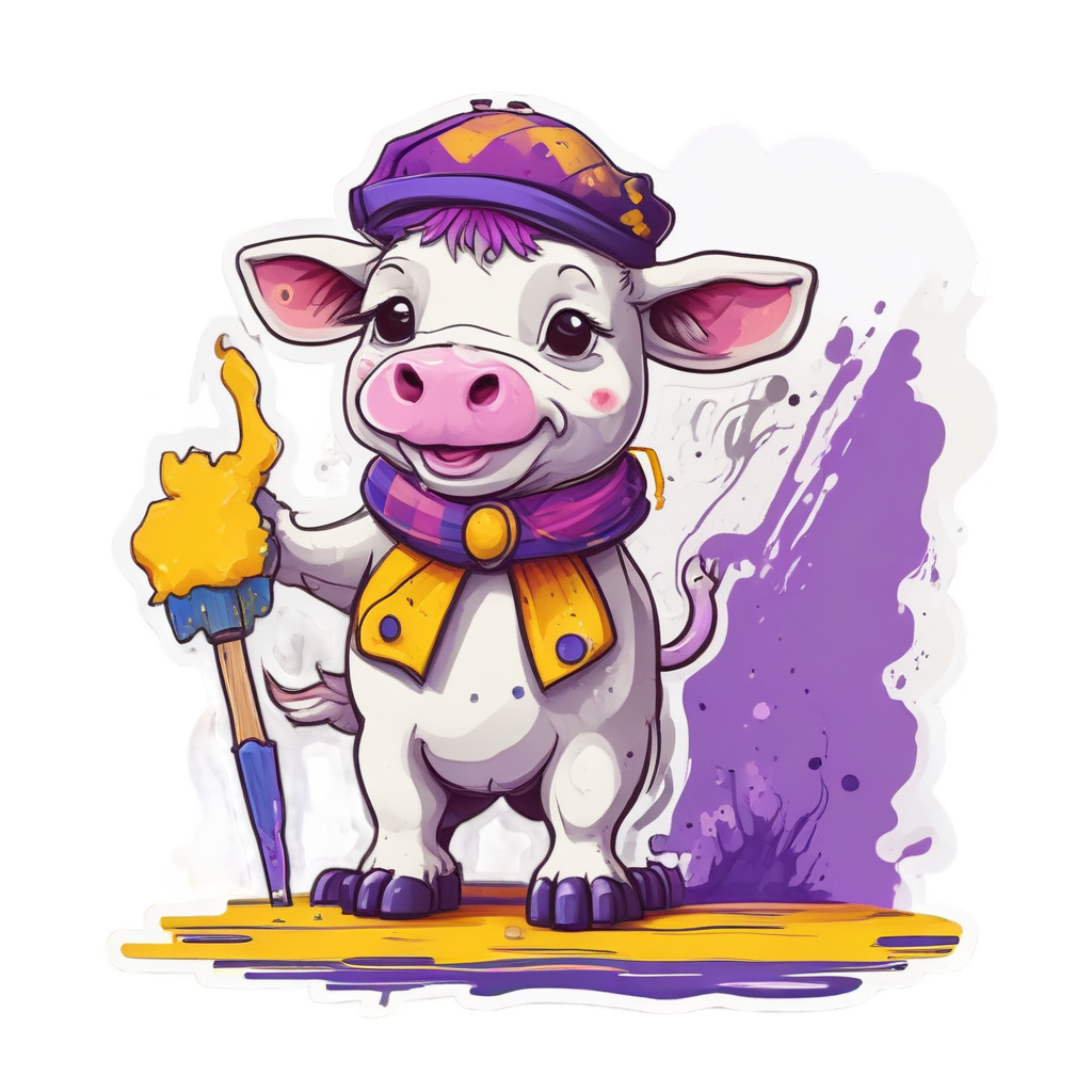 Artist Calf Painting — farm nursery stickers