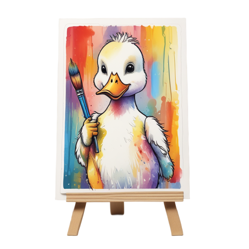 Artist Duckling — farm nursery stickers