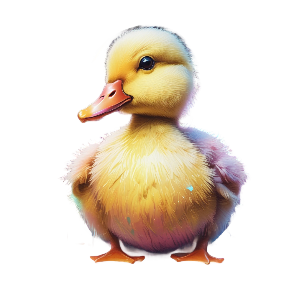 Artist Duckling with Brush — farm nursery stickers