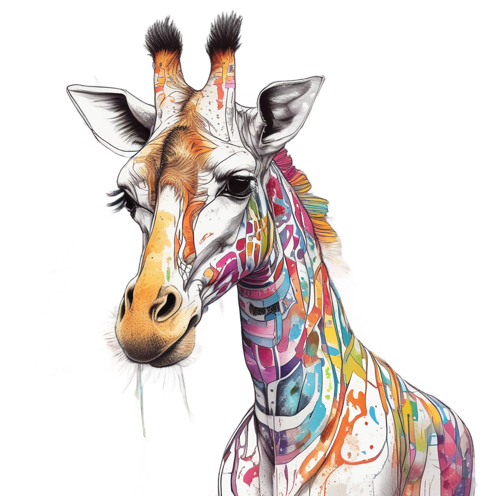 Artist Giraffe Painting Easel — safari nursery stickers