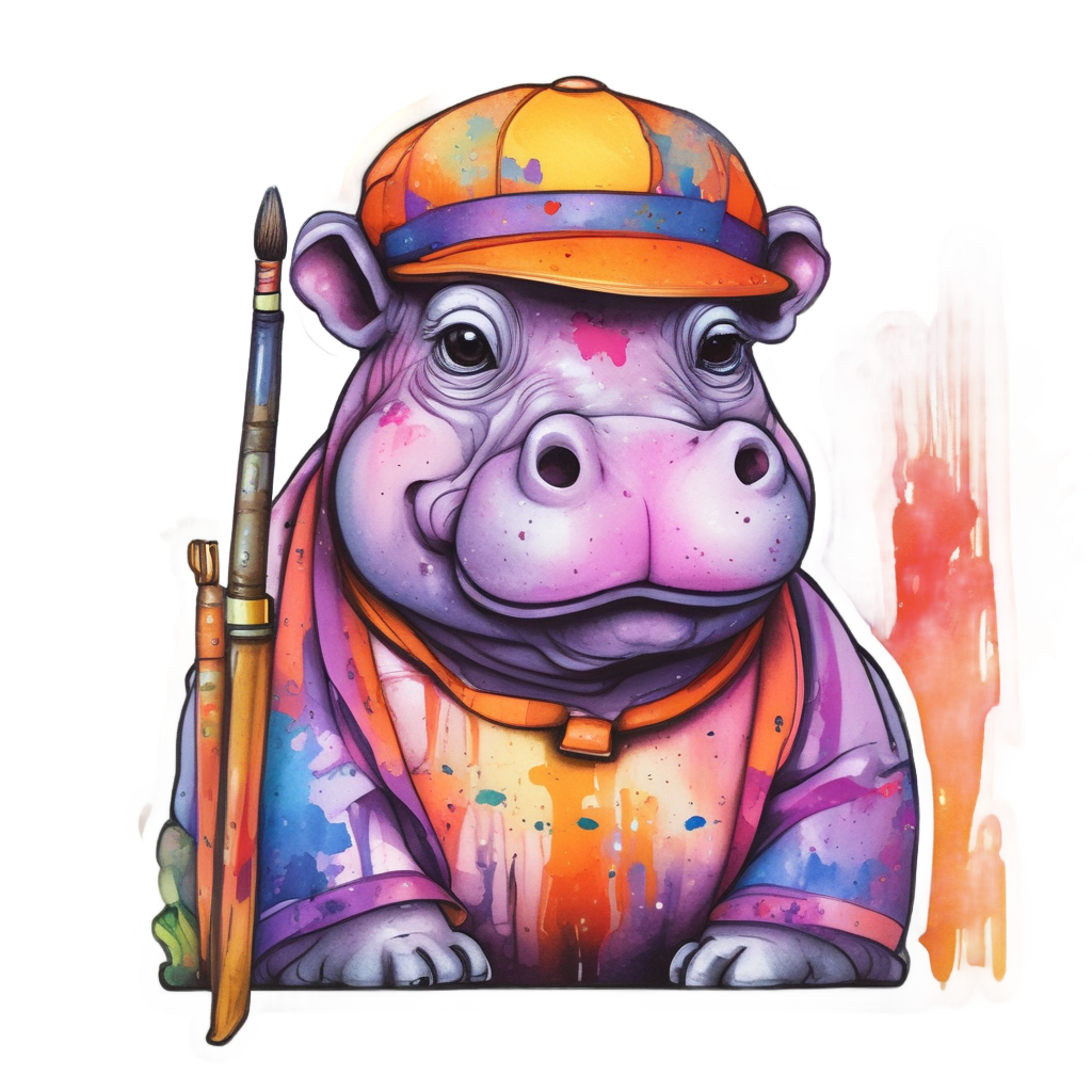 Artist Hippo — safari nursery stickers