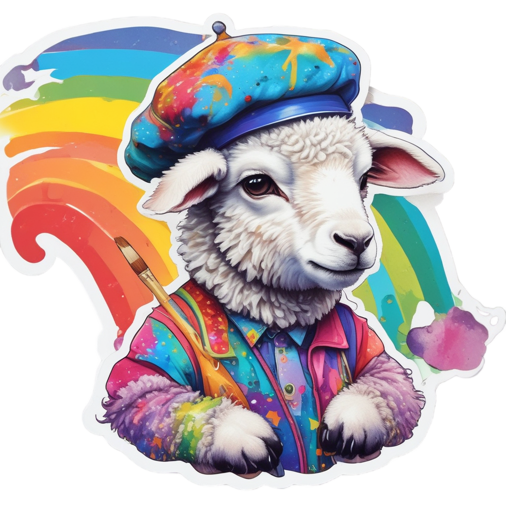Artist Lamb Palette — farm nursery stickers