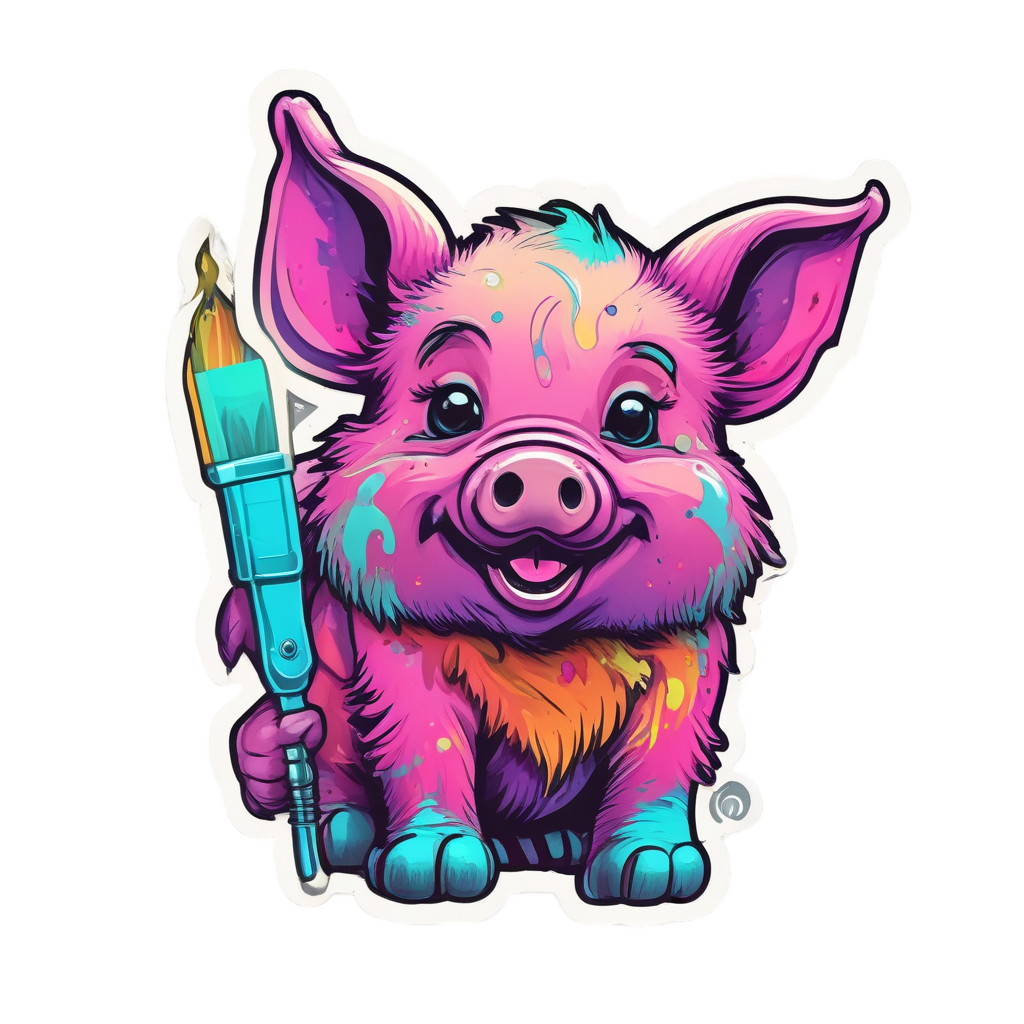 Artist Neon Piglet — farm nursery stickers
