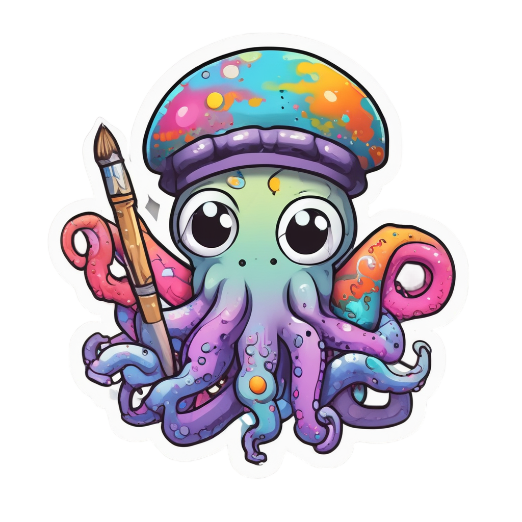 Artist Octo Painter — ocean nursery stickers