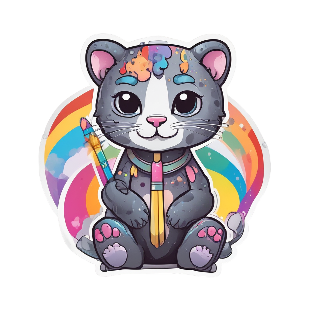 Artist Paint Panther — american traditional stickers