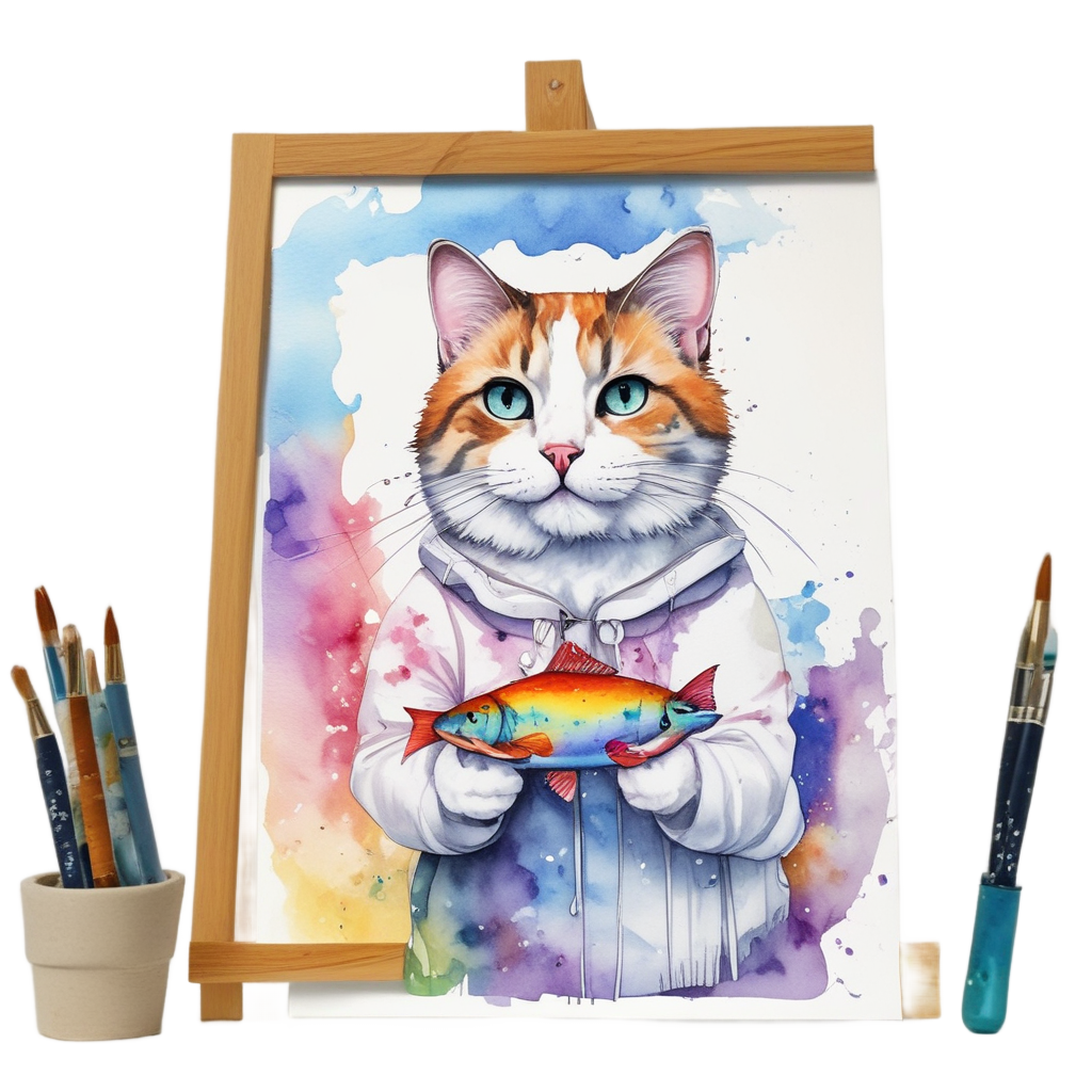 Artist Painter Cat — animals & pets stickers