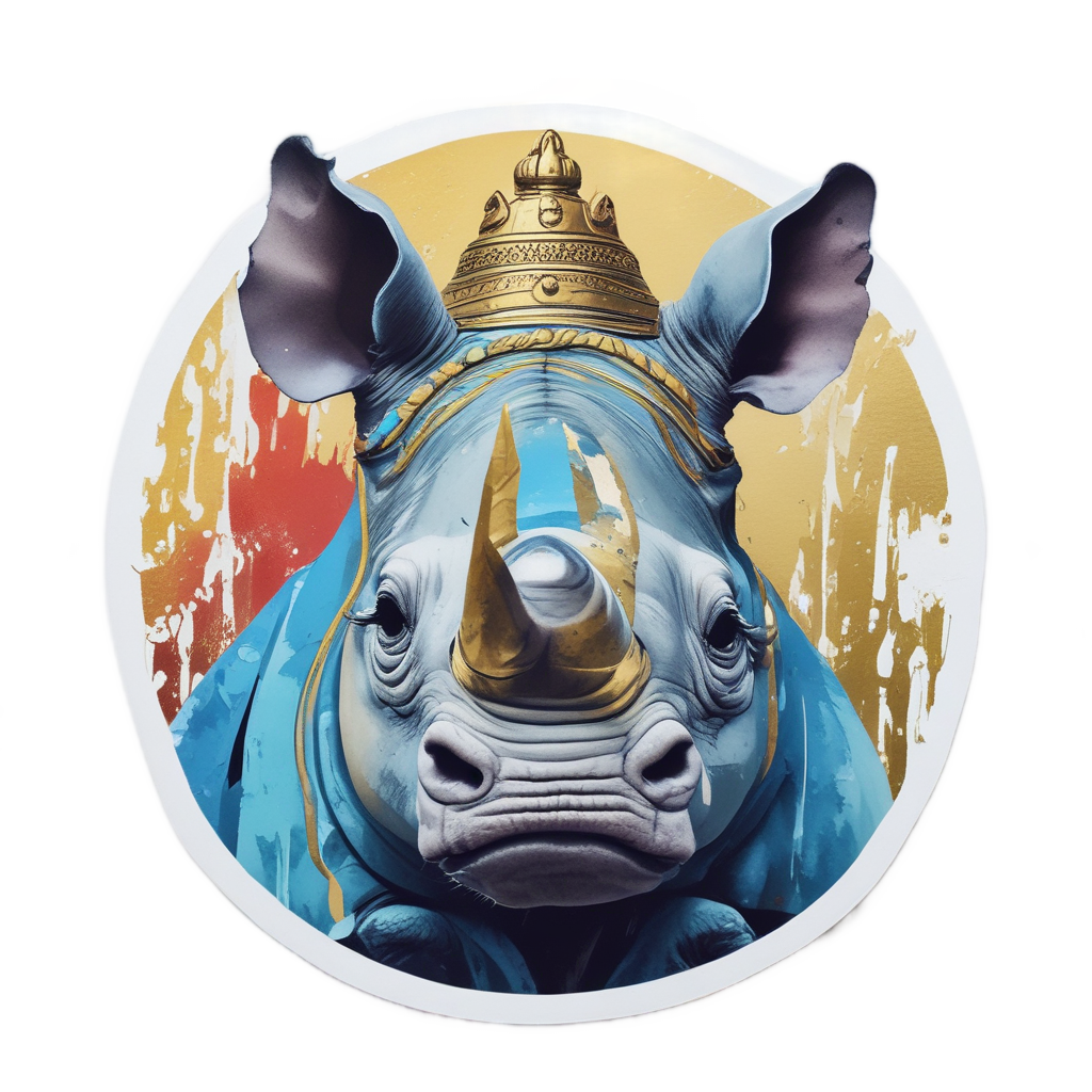 Artist Rhino Painter — safari nursery stickers