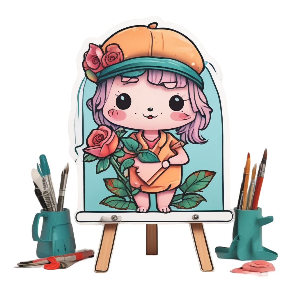 Artist Rose Paints Dagger Heart — snake, dagger & rose stickers