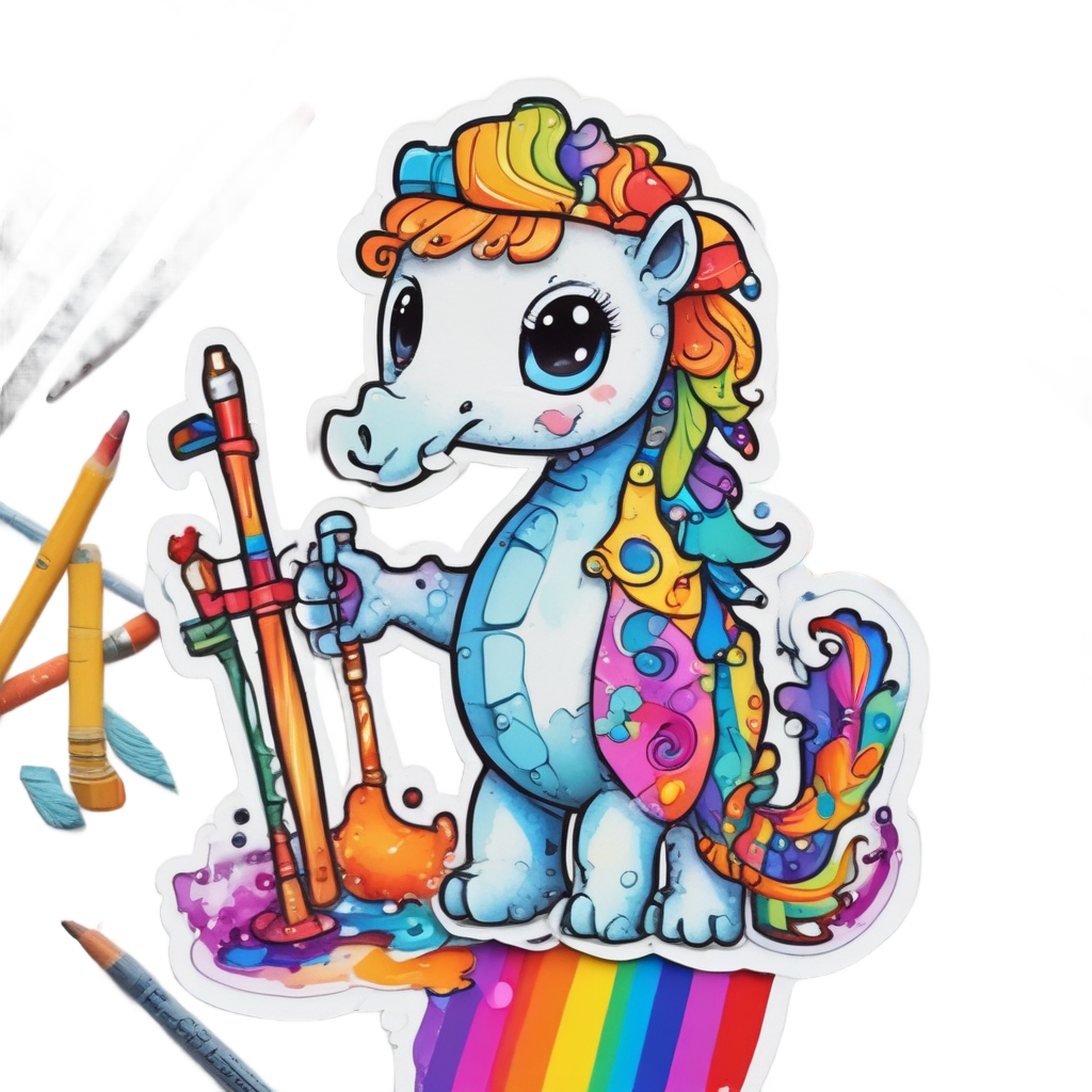 Artist Seahorse — ocean nursery stickers