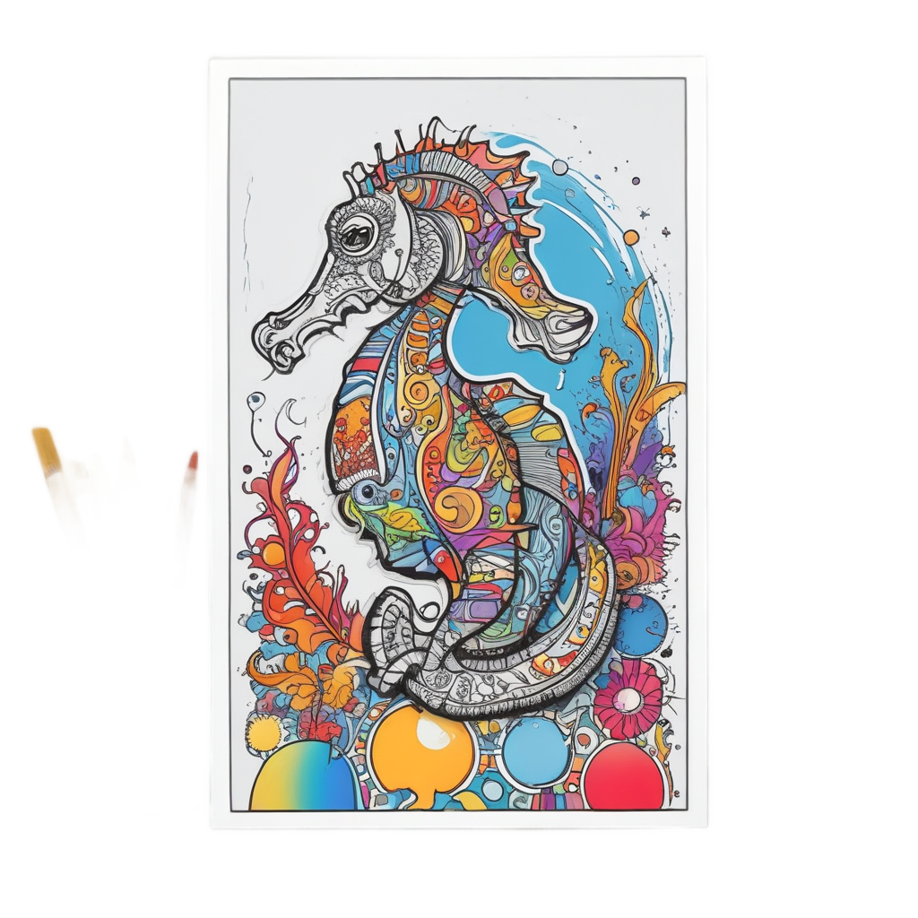 Artist Seahorse Painter — ocean nursery stickers