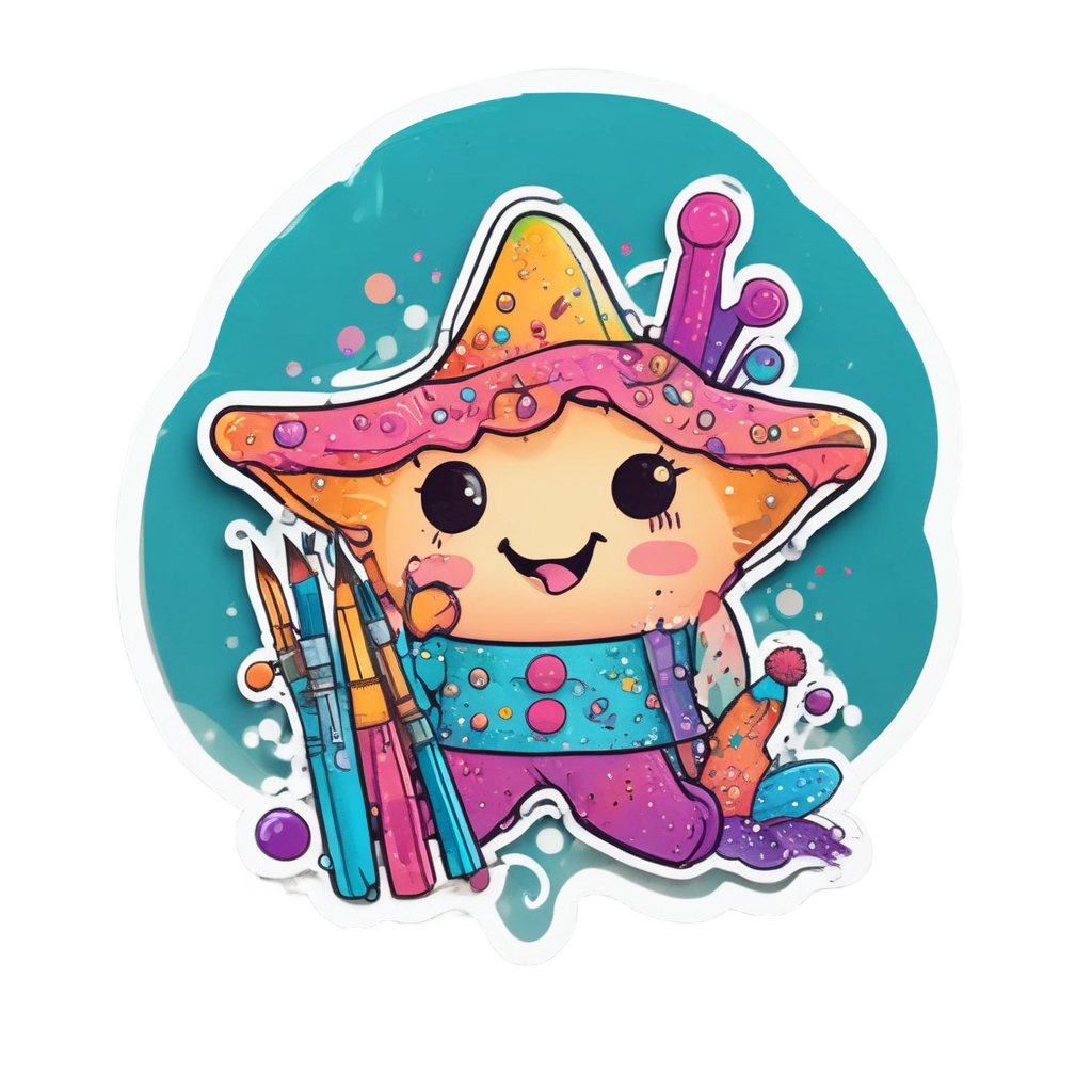 Artist Starfish Painter — ocean nursery stickers