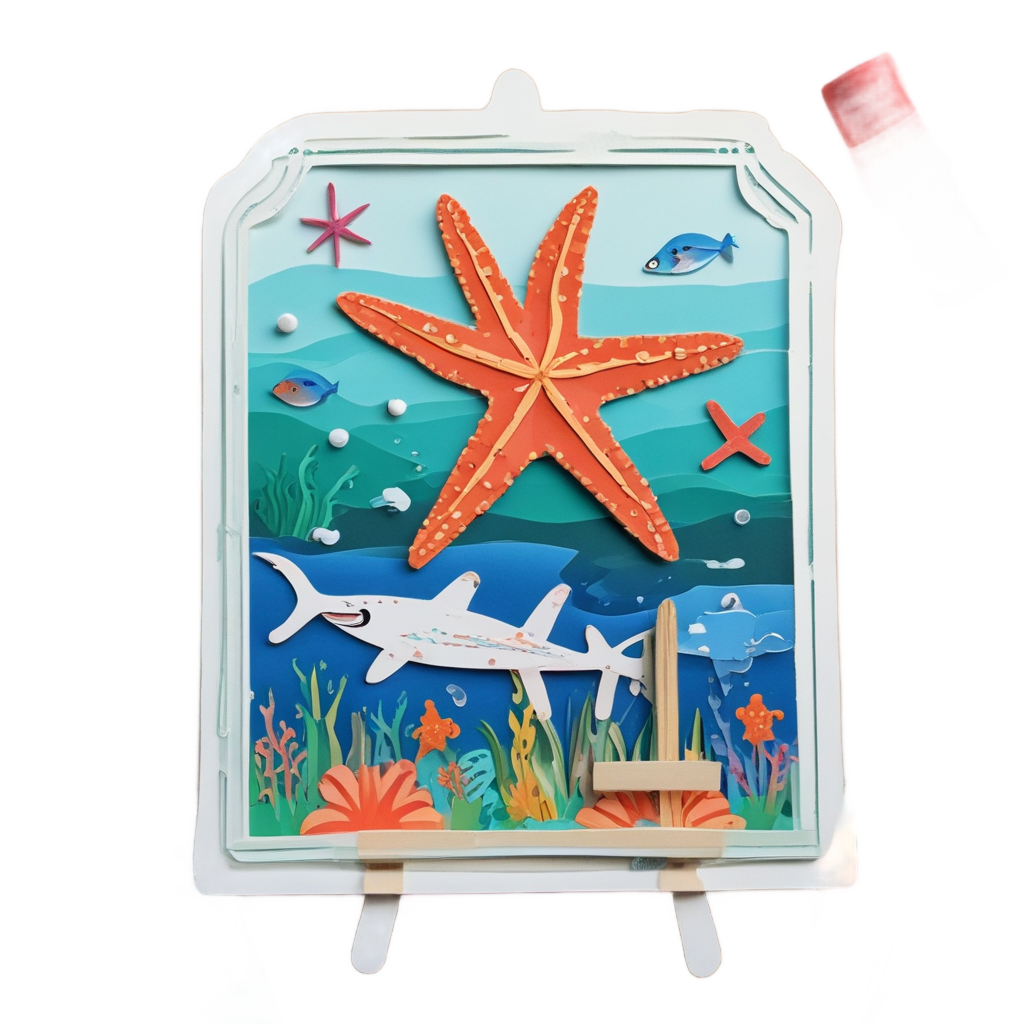 Artist Starfish Painting Easel — ocean nursery stickers