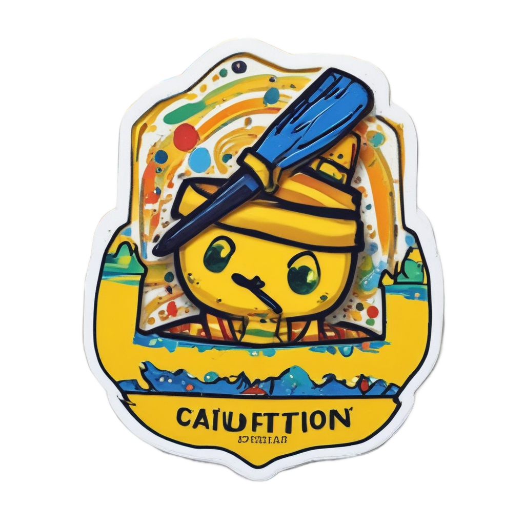 Artist Stripe Badge — warning signage stickers