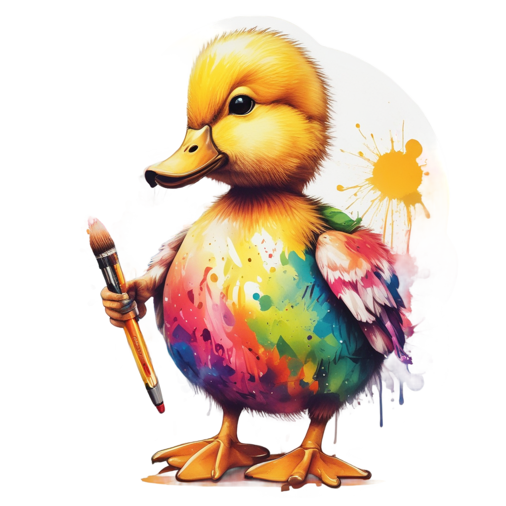 Artistic Duckling Painting — farm nursery stickers