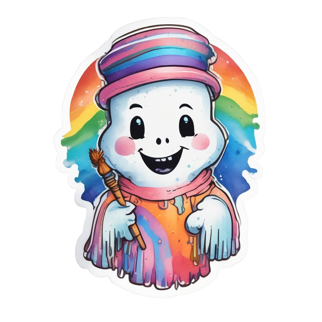 Artistic Ghost Painter — creepy-cute stickers