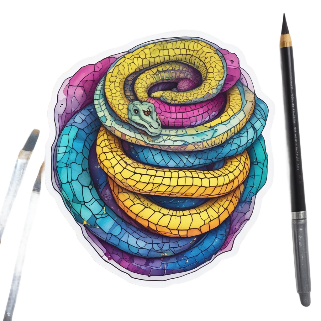 Artistic Palette Snake — animals & pets stickers
